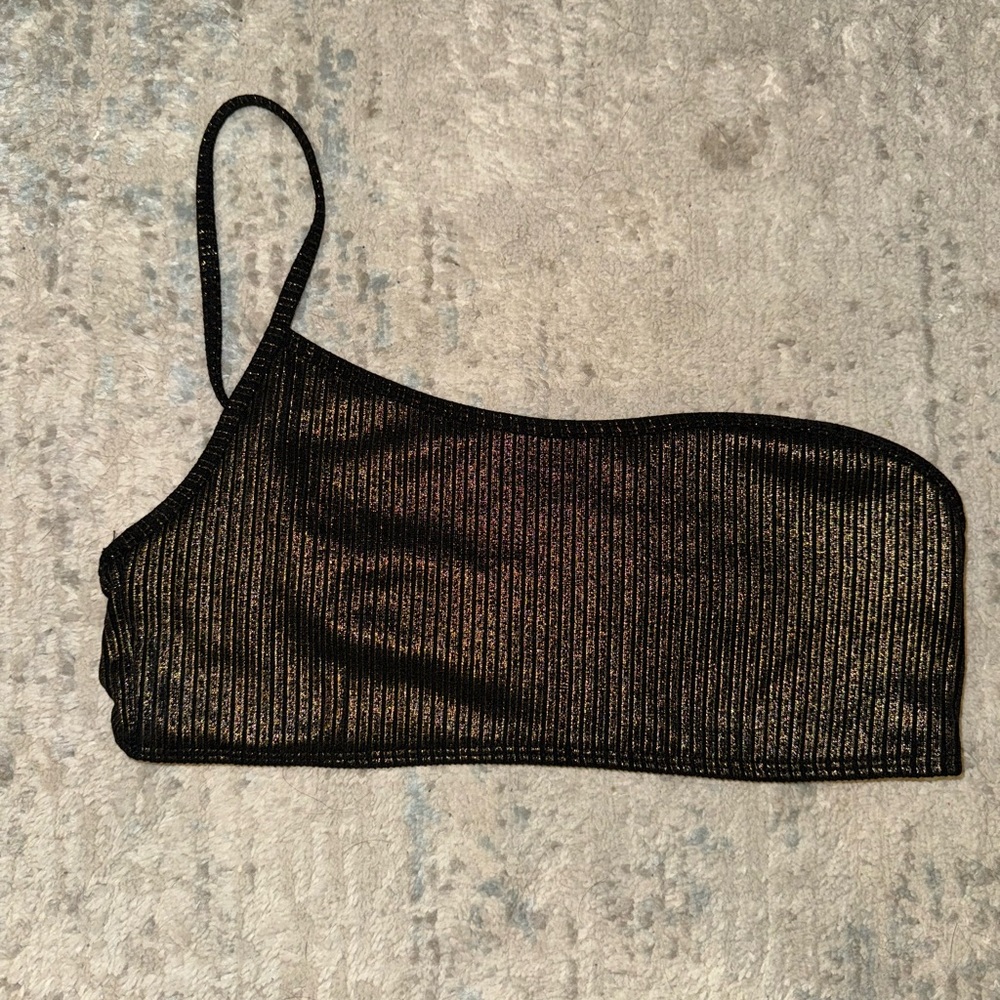 Asymmetrical Ribbed Bikini Top
